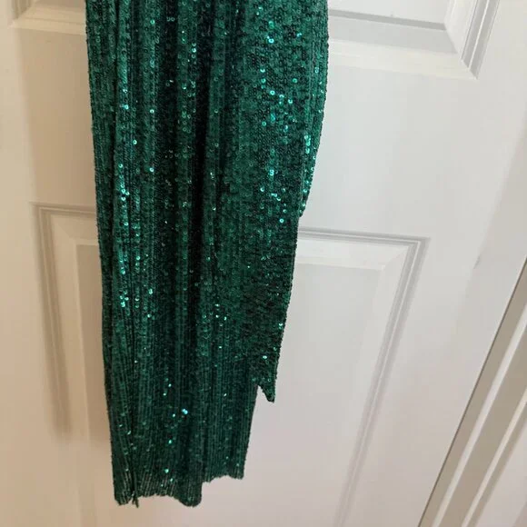 Revolve NBD Elektra Gown Party Dress Emerald Green Kelly sequins maxi sz small - Picture 10 of 16